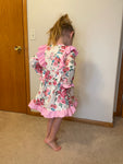 Bloom Baby Bloom Pink Floral Ruffle Dress