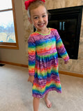 Instant Classic Long Sleeve Tie Dye Dress