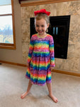 Instant Classic Long Sleeve Tie Dye Dress