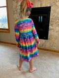 Instant Classic Long Sleeve Tie Dye Dress