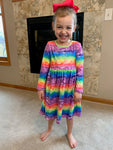 Instant Classic Long Sleeve Tie Dye Dress