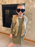 Little Fashionista Gold Faux Fur Vest