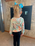 Grooving To The Music Blue/ Green/ Coral Tie Dye Hoodie