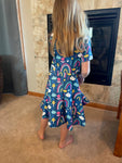 Rainy Days Bring Flowers and Rainbows Twirl Dress