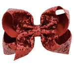 Large Sequin 6" Hair Bow - Red