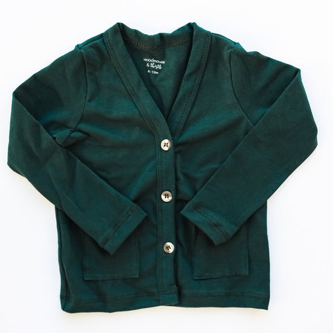 Leaning In Hunter Green Button Down Cardigan